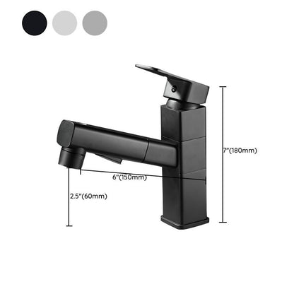 Skorter | Bathroom faucet with pull-out lever handle single-hole sink faucet