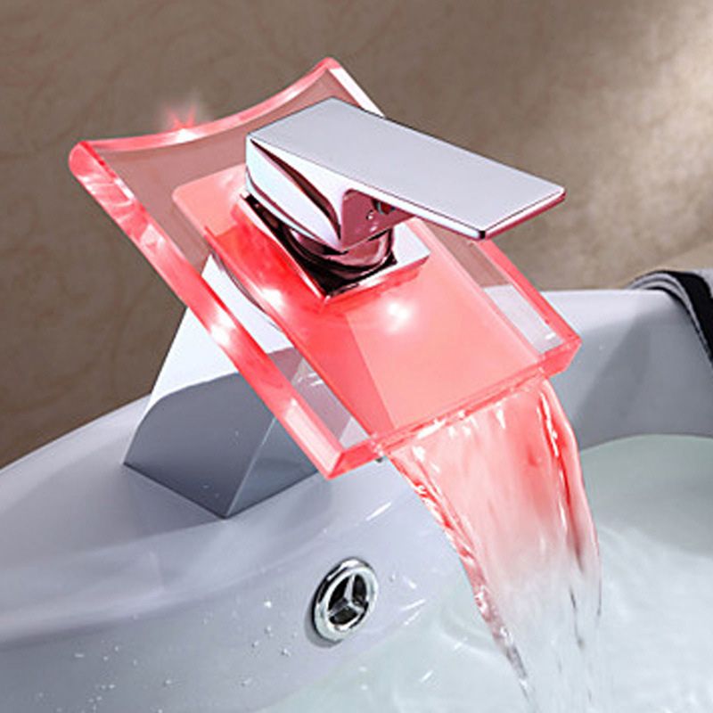 Skorter | 1-Handle Basin Mixer 1-Hole Copper Sink Tap with LED Lighting
