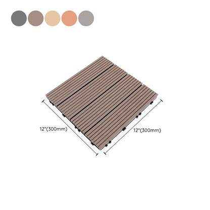 Skorter | 12" X 12" 4-Slat Square Deck/Patio Floor Tiles Snap Installation Floor Plank Tiles
