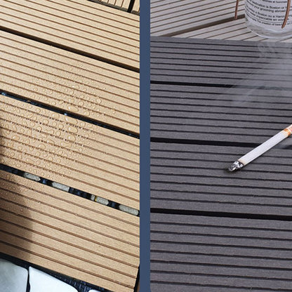 Skorter | 12" X 12" 4-Slat Square Deck/Patio Floor Tiles Snap Installation Floor Plank Tiles