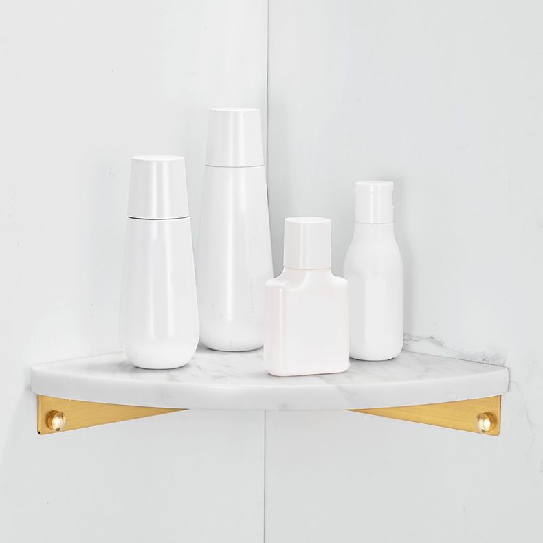 Skorter | 2-piece Bathroom Hardware Set Metal and Marble Bathroom Shelf Set