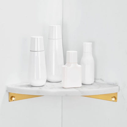 Skorter | 2-piece Bathroom Hardware Set Metal and Marble Bathroom Shelf Set