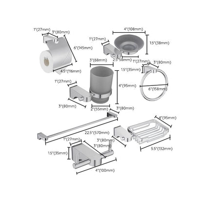 Skorter | 6-piece chrome bathroom accessory as a single item or as a set with towel ring bar