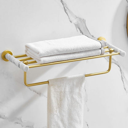 Skorter | 7-piece bathroom accessory set marble and metal bathroom hardware