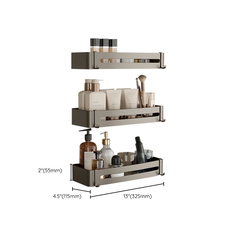 Skorter | Contemporary Aluminum Bathroom Accessory Set Grey Bath Shelf