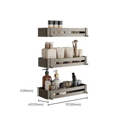 Skorter | Contemporary Aluminum Bathroom Accessory Set Grey Bath Shelf