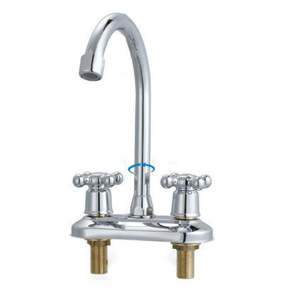 Skorter | Button handle central faucet Contemporary design sink faucet 2-hole faucet for the bathroom