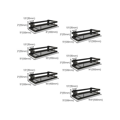Skorter | 2-piece bathroom shelf made of matte black metal bathroom hardware set