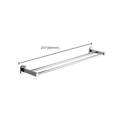 Skorter | Polished Chrome Modern Bathroom Accessory Set Silver Towel Holder/Bath Shelf