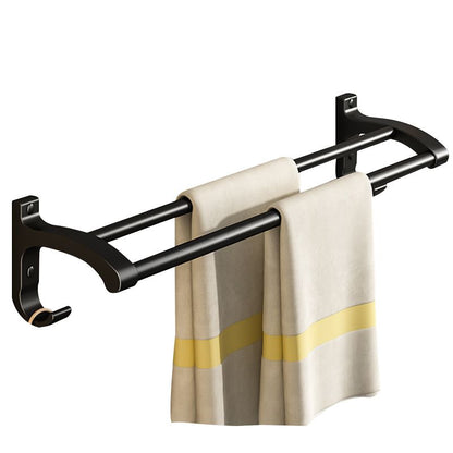 Skorter | Black Aluminum Bathroom Accessory Set Modern Bathroom Shelf / Towel Bar & Paper Holder