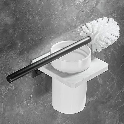 Skorter | Metal and Marble Bathroom Hardware Set as a Single Piece or as a Set in Black