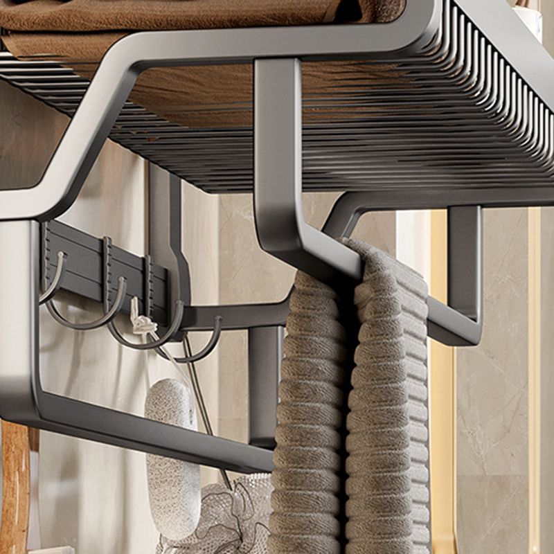 Skorter | Aluminium modern bathroom accessory set polished grey bathroom shelf/toilet paper holder/robe hooks