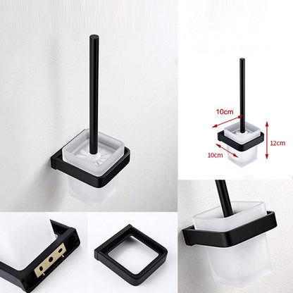 Skorter | Black Bathroom Accessories Hardware Set with Towel Bar and Bathroom Shelf