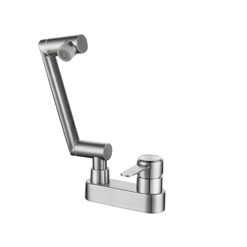 Skorter | 2 holes sink faucet swivel stainless steel single handle central mount faucet