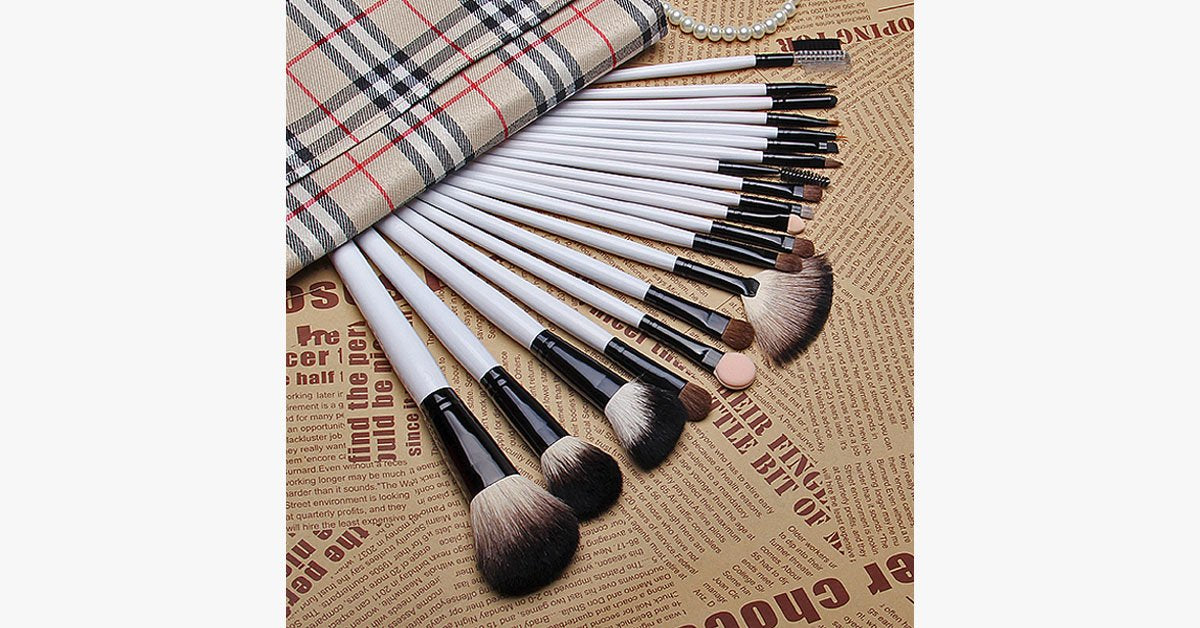Skorter | Complete professional makeup brush set with 20 brushes and a case