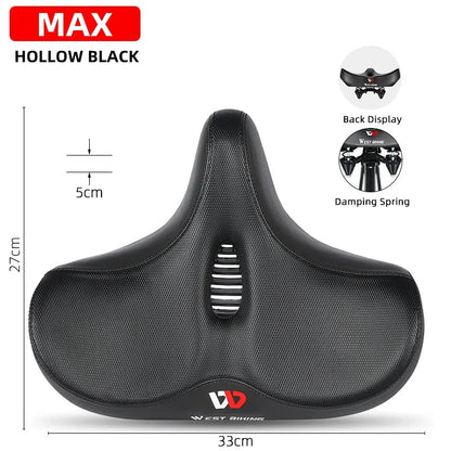 Skorter | Wide Ergonomic Bike Saddle – Comfortable Saddle with Shock Absorption for City and Mountain Bikes
