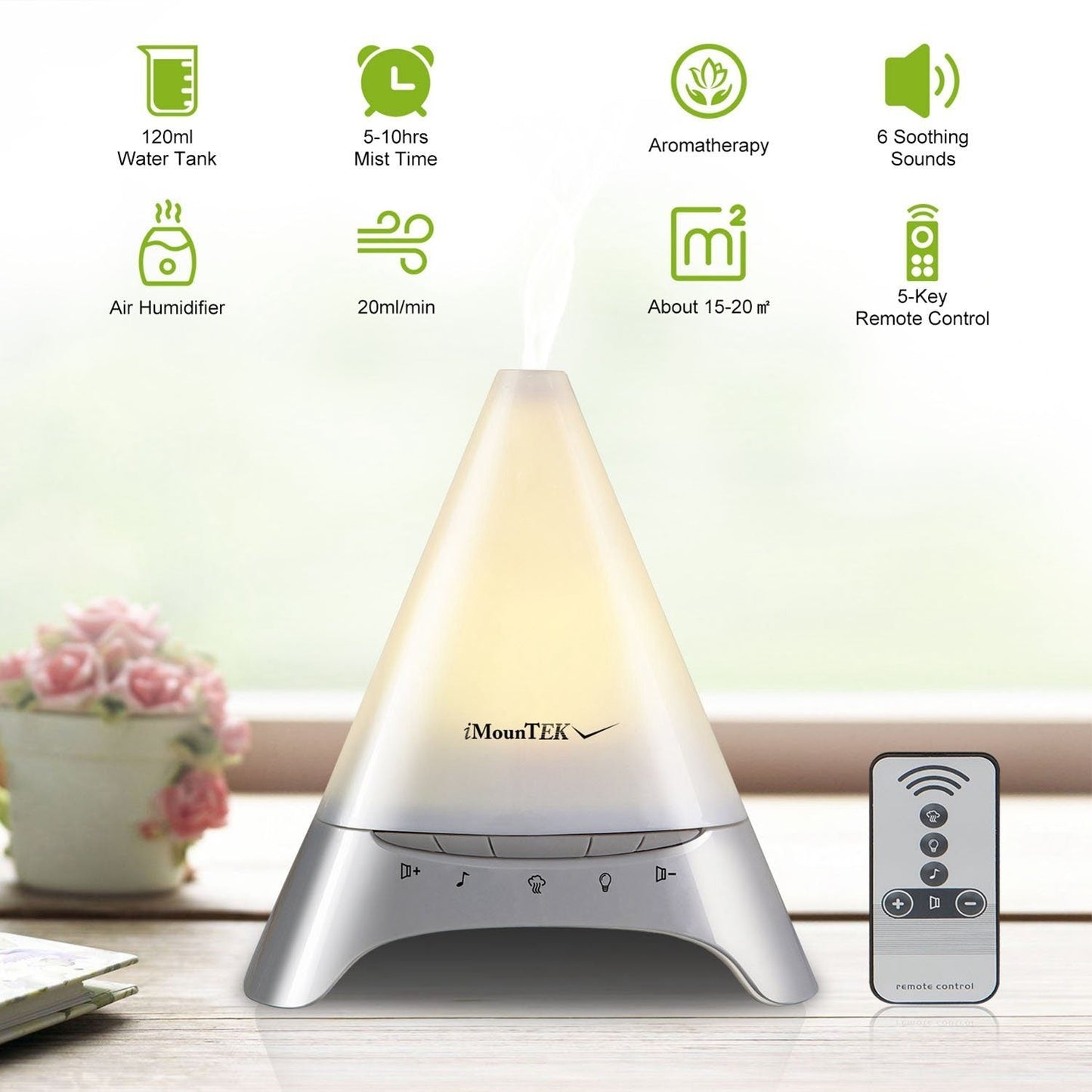 Skorter | 120ml Cooling mist humidifier Ultrasonic aroma essential oil diffuser