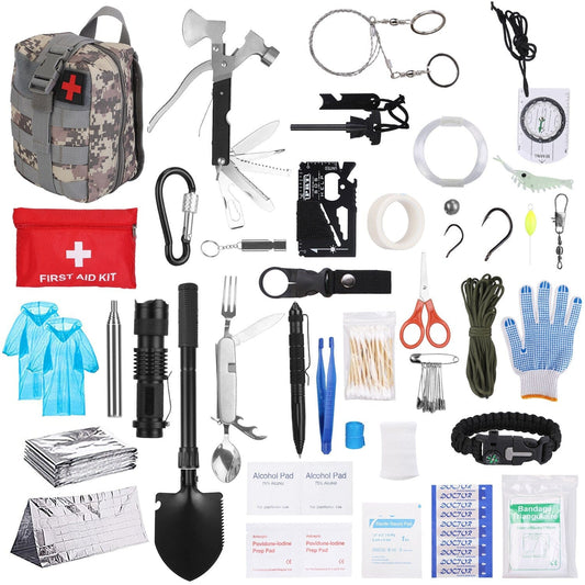 Skorter | 125-Pieces: Emergency Survival Gear Tactical for Outdoor Adventures