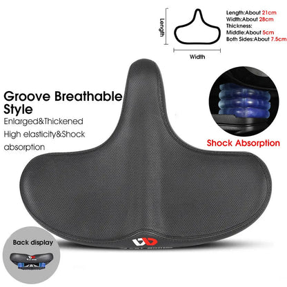 Skorter | Wide Ergonomic Bike Saddle – Comfortable Saddle with Shock Absorption for City and Mountain Bikes
