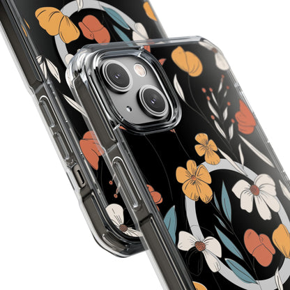 Skorter | Floral Pattern Magnetic Clear Case for iPhone Series