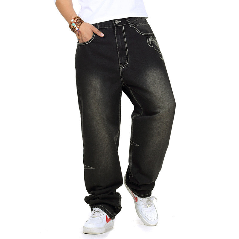 Men's casual baggy jeans with innovative seams Skorter