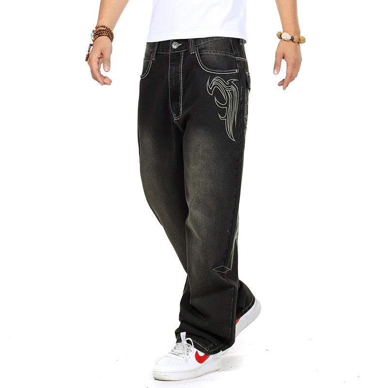 Men's casual baggy jeans with innovative seams Skorter