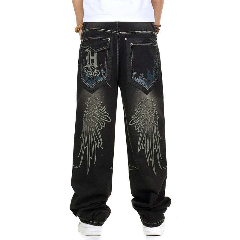 Men's casual baggy jeans with innovative seams Skorter