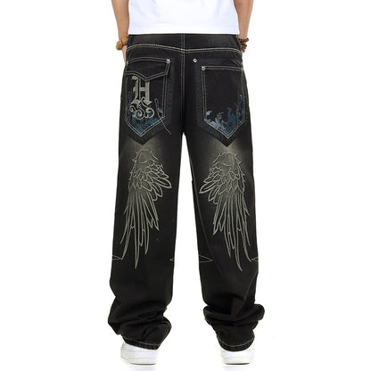 Men's casual baggy jeans with innovative seams Skorter