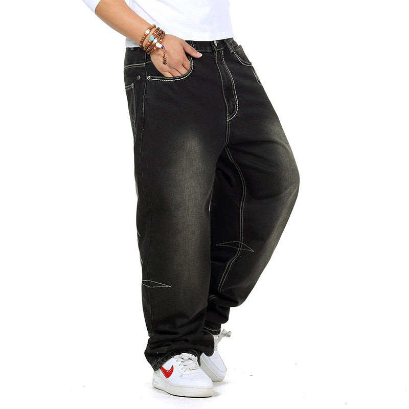 Men's casual baggy jeans with innovative seams Skorter