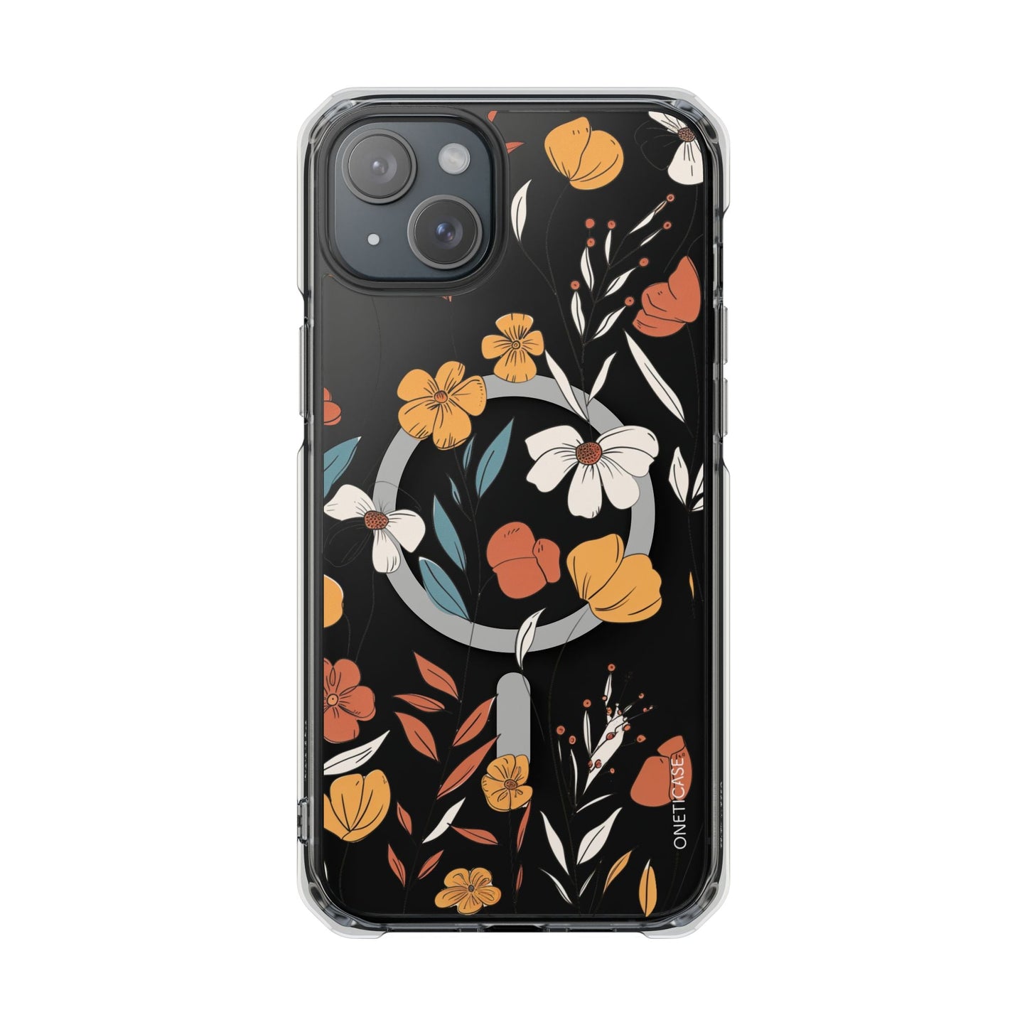 Skorter | Floral Pattern Magnetic Clear Case for iPhone Series
