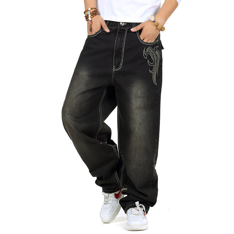 Men's casual baggy jeans with innovative seams Skorter