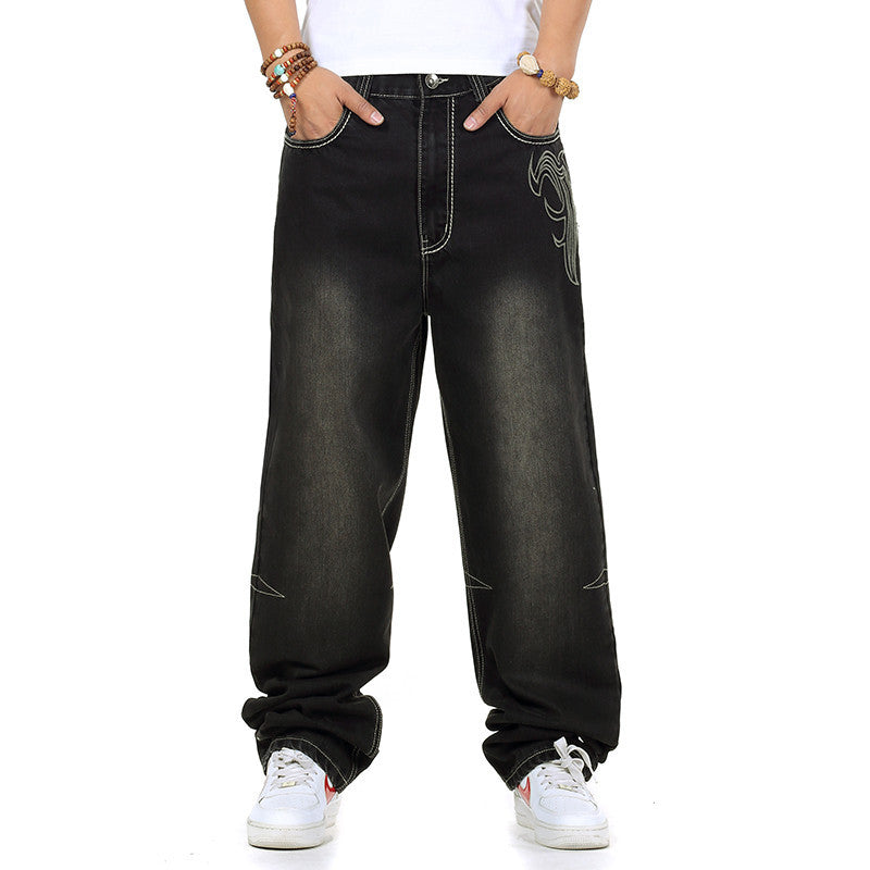 Men's casual baggy jeans with innovative seams Skorter