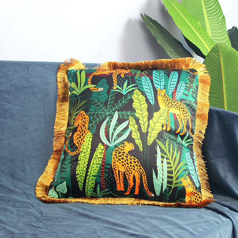 Skorter | Animal Pattern Tassel Sofa Pillowcase