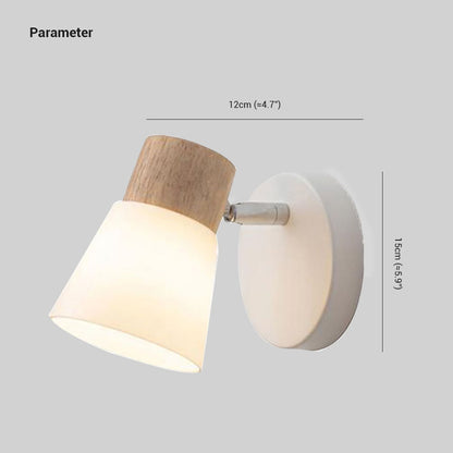 Skorter | Ozawa Nordic LED Wall Lamp Wood/Glass Living Room/Dining Room White