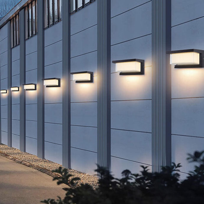 Skorter | Modern Minimalist Solar Rectangle PC LED Outdoor Wall Light Lamp For Outdoor Patio