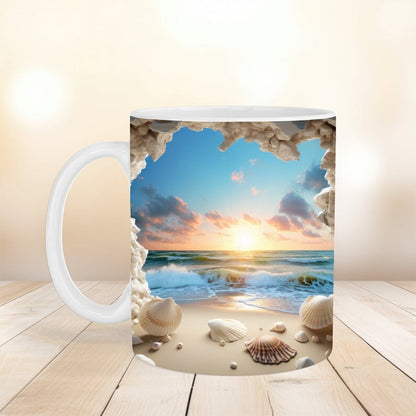 skorter | 3d Ocean Beach Breakthrough Theme Coffee Mug