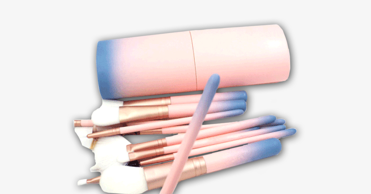 Skorter | 12-piece Pink Ombre Brush Set – Apply makeup like a pro!