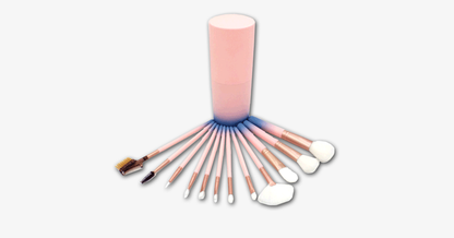 Skorter | 12-piece Pink Ombre Brush Set – Apply makeup like a pro!