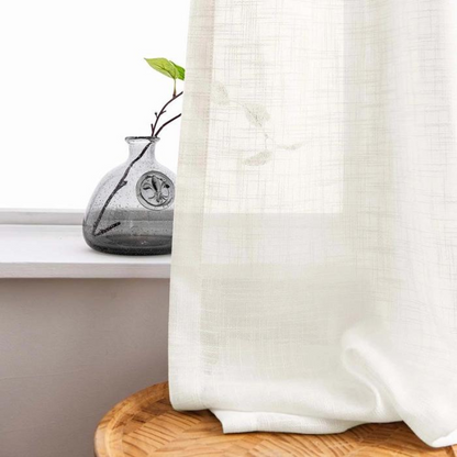 Skorter | Ela Linen Appearance Semi Transparent Curtains Tulle