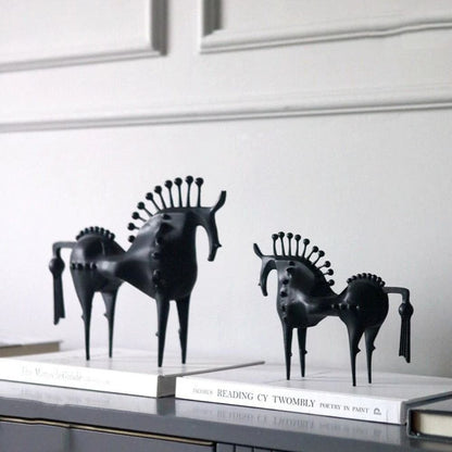 Skorter | Black Stallion Metal Sculpture