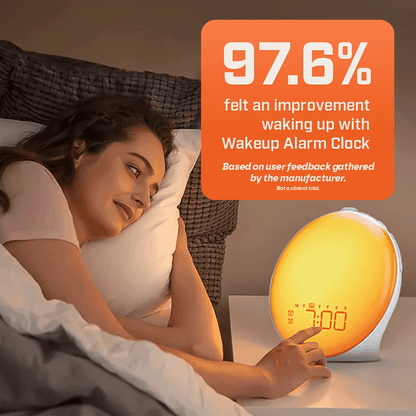Skorter | Wake-Up Sun Lamp Alarm Clock | Gradual Sunrise Glow & Customizable Sounds for Gentle Mornings