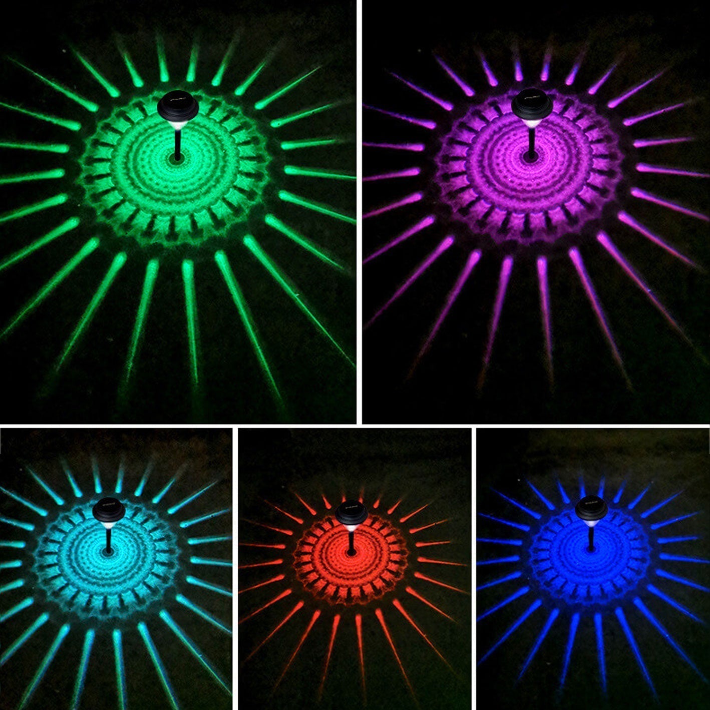 Skorter | Solar waterproof circular divergent light shadow design LED outdoor garden decorative light