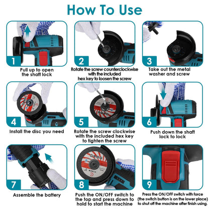 Skorter | 12V Wireless Mini Angle Grinder