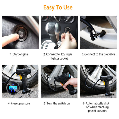 Skorter | 12V Digital Tire Pump with LED Light 150 PSI