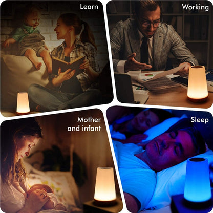 Skorter | 13 Color Changing Night Light RGB Remote Control Touch Dimmable Lamp Portable Table Night Light USB Rechargeable Night Light