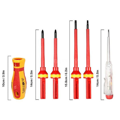 Skorter | 13-Piece: 1000V Replaceable Insulated Screwdriver Set