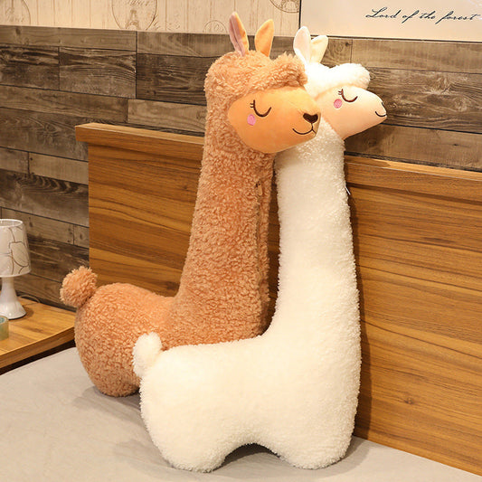Skorter | 130cm Beautiful Alpaca Plush Toy Japanese Alpaca Soft Filled Cute Sheep Llama Animal Dolls Sleep Pillow Home Bed Decoration Gift