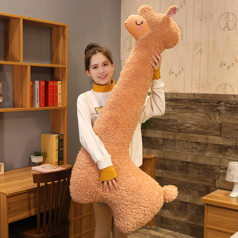 Skorter | 130cm Beautiful Alpaca Plush Toy Japanese Alpaca Soft Filled Cute Sheep Llama Animal Dolls Sleep Pillow Home Bed Decoration Gift