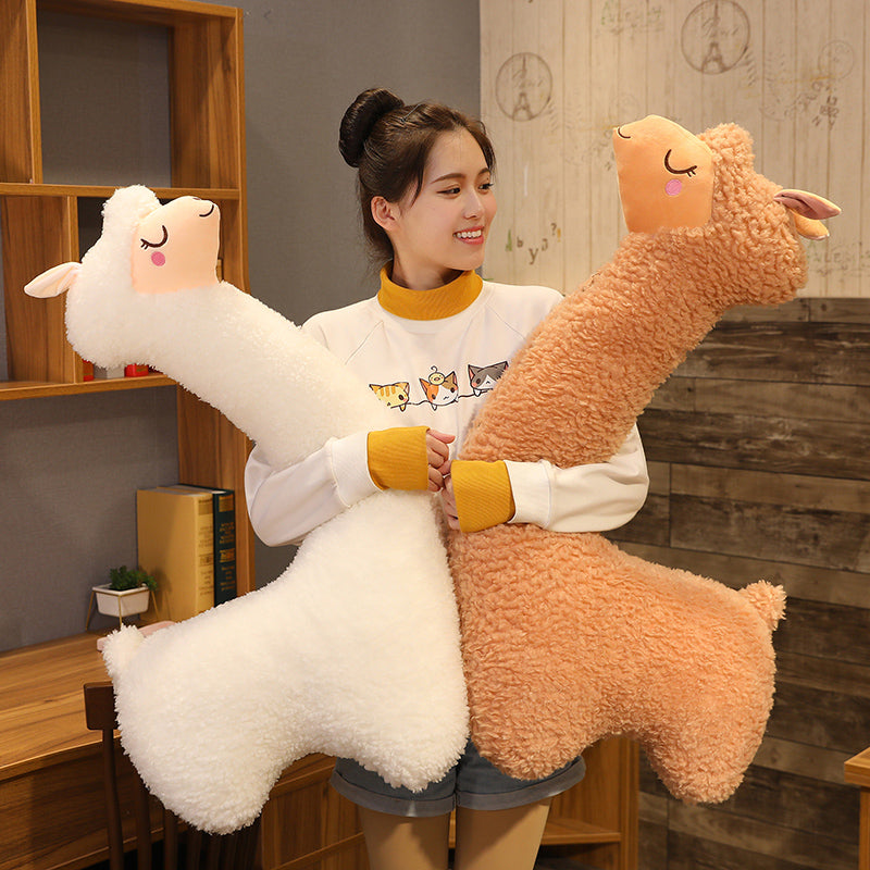 Skorter | 130cm Beautiful Alpaca Plush Toy Japanese Alpaca Soft Filled Cute Sheep Llama Animal Dolls Sleep Pillow Home Bed Decoration Gift