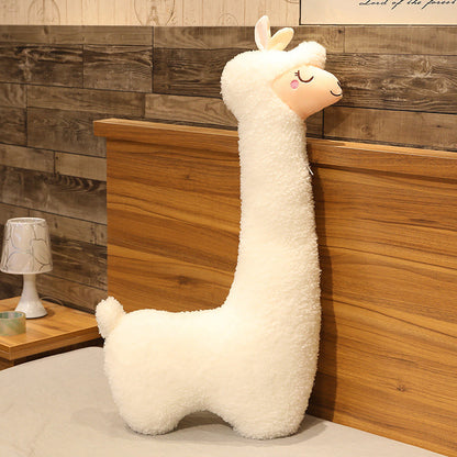 Skorter | 130cm Beautiful Alpaca Plush Toy Japanese Alpaca Soft Filled Cute Sheep Llama Animal Dolls Sleep Pillow Home Bed Decoration Gift